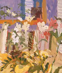 Still Life with Blinds by Alasdair Burns Monro, oil on canvas, sold Apr 1996