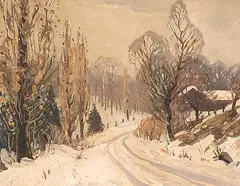 Frank Panabaker, Untitled - George Ward's Farm, Sulphur Springs Road, Ancaster, oil on canvas board