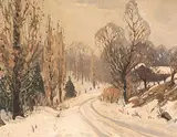 Frank Panabaker, Untitled - George Ward's Farm, Sulphur Springs Road, Ancaster, oil on canvas board