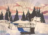 Graham Noble Norwell, Untitled - Winter Landscape with Cabin
