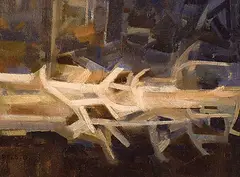 Geoffrey D. Rees, Tidalscape, 1961, oil on canvas board