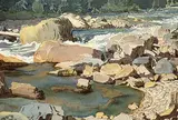 Cascade Creek by Margaret Shelton, 1945, watercolour on paper, sold Apr 1996