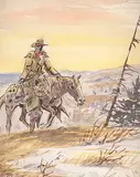 Robert David Symons, Untitled - Horse and Rider, 1970, watercolour on paper
