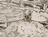 Frederick Varley, Untitled - Family on a Hillside, etching on paper