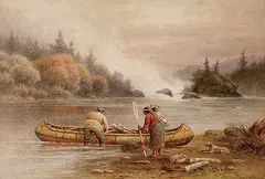 Frederick Arthur Verner, Untitled - Loading the Canoe, 1913, watercolour on paper