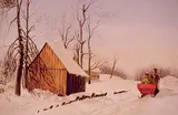 John B. Wilkinson, Sleigh Ride on Sunny Day, watercolour on paper