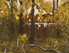 Jack Winn, Clearing to the Ausable River, 1993, oil on wood board