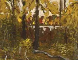 Jack Winn, Clearing to the Ausable River, 1993, oil on wood board