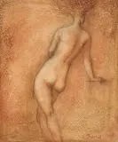 Anna Yuschuk, Untitled - Nude, mixed media on paper