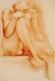 Raymond Martin, Femme Assise, 1944, lithograph on paper