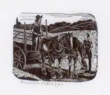 Lucille Oille, Untitled - Harvest Time, 1947, wood engraving on paper