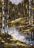 Don Scott, Untitled - Forest River, oil on wood board