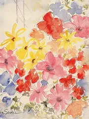 Val Sewell, Floral Spring, acrylic on canvas