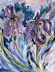 Val Sewell, Irises, acrylic on canvas
