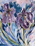 Val Sewell, Irises, acrylic on canvas