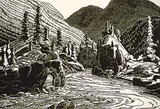 Margaret Shelton, The Fraser Canyon #13/50, 1943, lino block on paper