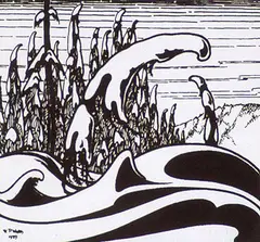 W. P. Weston, Winter Grouse Mountain, 1929, silkscreen on paper