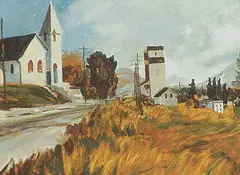 Creston, B.C. by Joseph Ferenc Acs, 1977, oil on masonite, sold Nov 1995