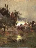 James Macdonald Barnsley, Twilight, oil on panel