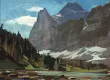 Alan Caswell Collier, Mt. Biddle Over Opabin Ledge Lake, B.C.