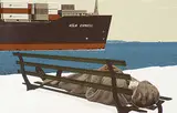 Alex Colville, Koln Express A.P. #III/XXIV, 1986, silkscreen on paper