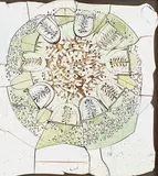 Edward Drahanchuk, Untitled - Study for Wall Mural, 1973, glazed ceramic mounted on board