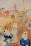 Lillian Freiman, Brittany Scene, watercolour and pastel on paper