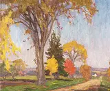 Frederick Stanley Haines, Woodbridge Side Road, Thornhill, oil on board