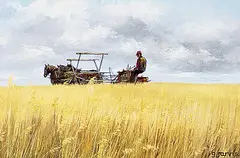 Harvest by Georgia Jarvis, acrylic on wood board, sold Nov 1995