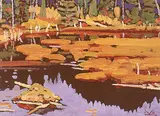 Beaver Flats, September by Illingworth Kerr, 1986, oil on canvas board, sold Nov 1995