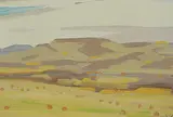 Square Butte, October by Illingworth Kerr, 1987, oil on canvas board, sold Nov 1995
