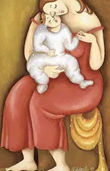 Rajka Kupesic, Mother and Child, 1993, pastel on paper