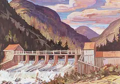 Claude Langevin, Barages des Erables, Charlevoix, oil on canvas