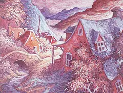 Jacques Lisée, A l'Entree du Village, 1995, oil on canvas