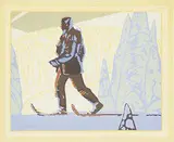 Charles Comfort, The Lone Traveller, silkscreen on paper