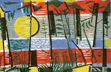Werner Drewes, Shimmering Waters #130/210, 1962, colour wood block on paper