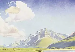 Walter J. Phillips, Waterfowl Lake, Mt. Patterson, watercolour on paper