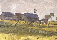 William Goodridge Roberts, The Farm, Quebec, oil on canvas board