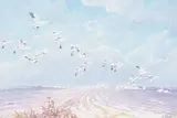 Tom Troy, Snow Geese, Last Stop, acrylic on canvas
