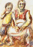 Ulrike Voll, Mother and Son, 1984, watercolour and graphite on paper