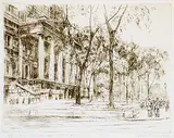 Ernst Neumann-Neander, The Old Courthouse, Montreal, 1945, etching on paper