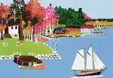 Joe Norris, Orange Fish Boat, 1981, oil on panel