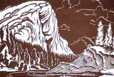 Margaret Shelton, Tunnel Mountain, Banff, 1941, lino block on paper