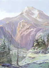Robert E. Wood, Untitled - Mountain Scene, 1963, oil on canvas