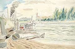 Stanley Ernest Brunst, Untitled - B.C. Coastal Scene, 1940, watercolour on paper