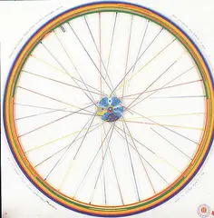 Greg Curnoe, Doc Morton Front Wheel #52/65, 1980, silkscreen on plexiglass, printed on both sides