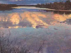 Joseph Cross, Coming Night, Churchill River, pastel on paper
