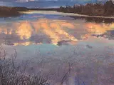 Joseph Cross, Coming Night, Churchill River, pastel on paper