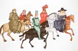 Lucille Gilling, Ten Etchings Based on the Canterbury Tales #98/100, colour etching on paper