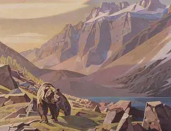 William Beverley Herbert, Untitled - Grizzly Bear, oil on canvas